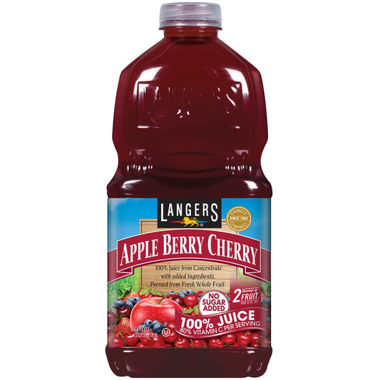 Langers 100% Juice with Vitamin C, Apple Berry Cherry, 64 Fl Oz (Pack of 8)