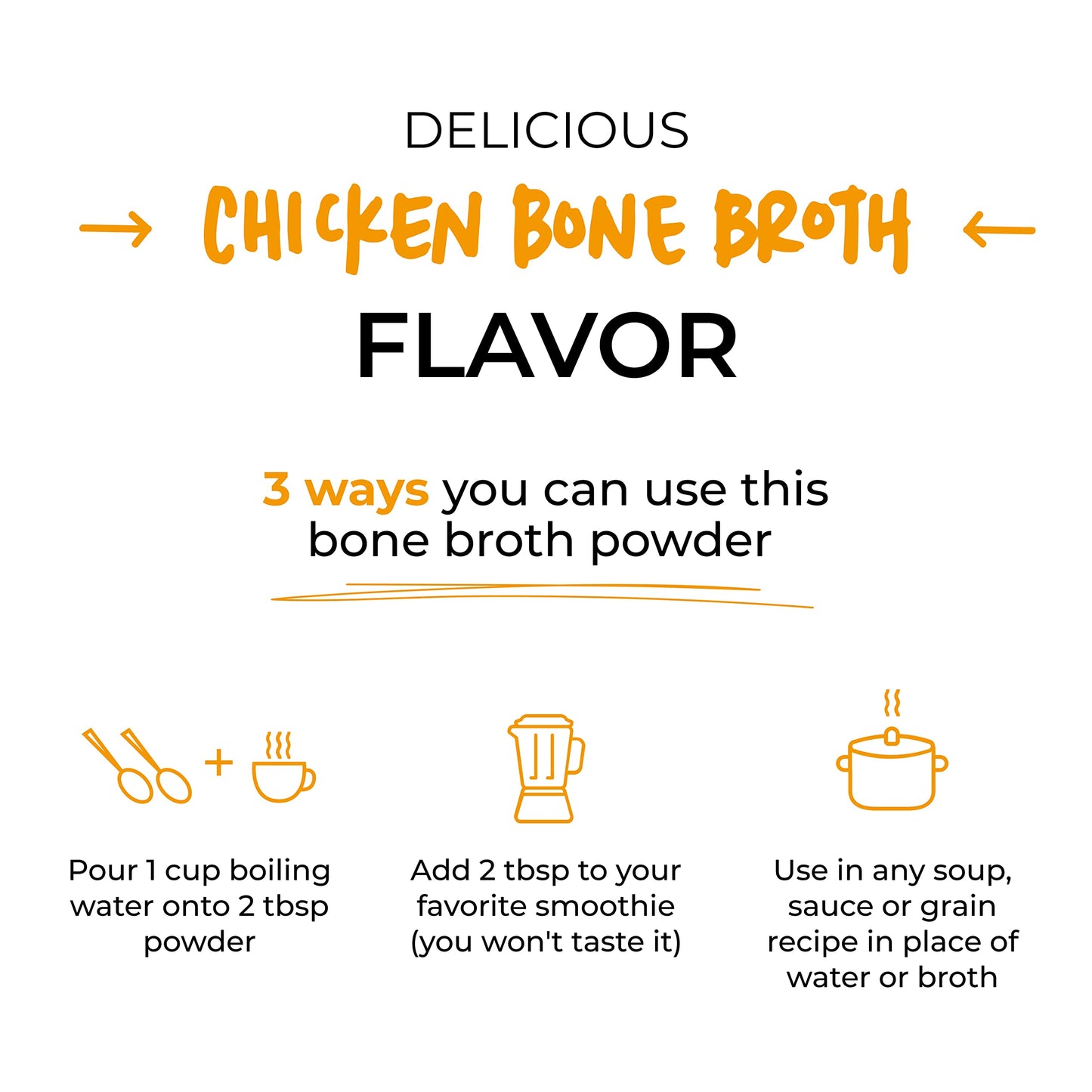 BLUEBIRD PROVISIONS Chicken Bone Broth Powder - Low Sodium Savory Protein Powder - Carnivore Protein Powder with 12 g Protein - Gut Healing and only 130 mg Sodium - Just 2 Ingredients - 7.1 oz