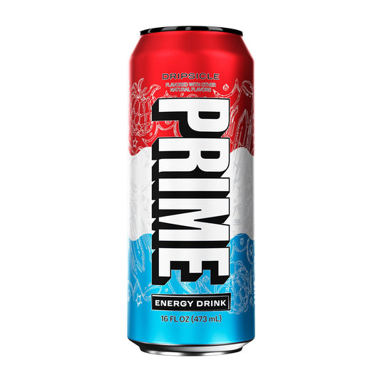 PRIME Energy DRIPSCICLE, Sugar Free Energy Drink, 200mg Caffeine and 355mg of Electrolytes for Hydration, Low Calorie, Vegan, Gluten Free, 16 Fluid Ounce Can