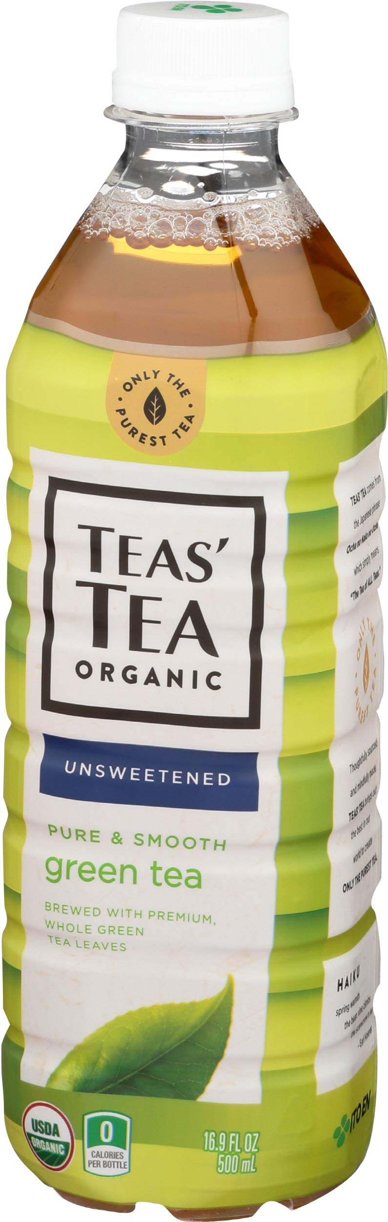 Teas' Tea, Tea Pure Green Organic, 16.9 Fl Oz