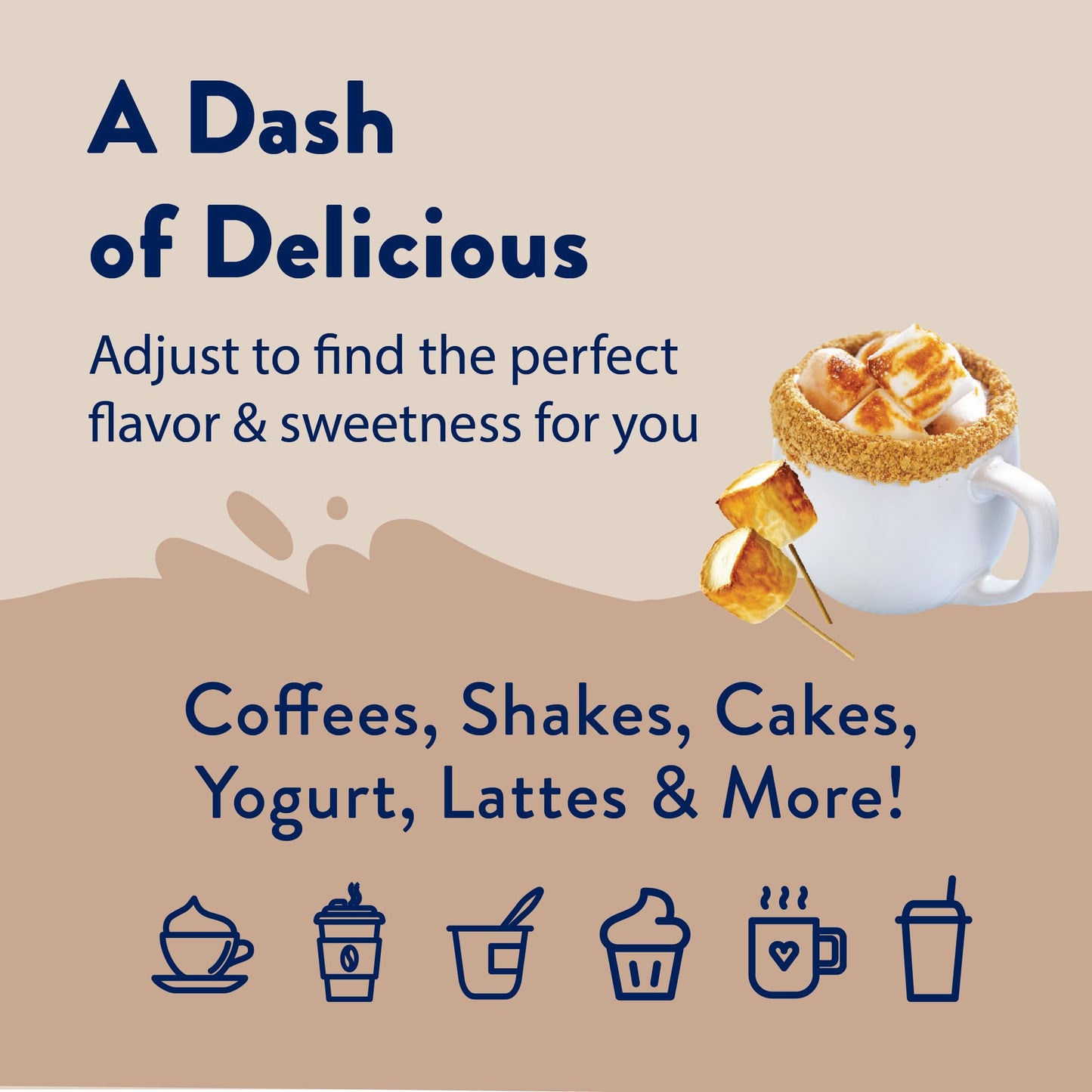 Jordan's Skinny Mixes Sugar Free Coffee Syrup, Toasted Marshmallow Coffee Flavoring Syrup, Zero Calorie Drink Mix, Lattes, Baking, Protein Shake or Cocktail, Dairy & Gluten Free, Kosher, 25.4 Fl Oz