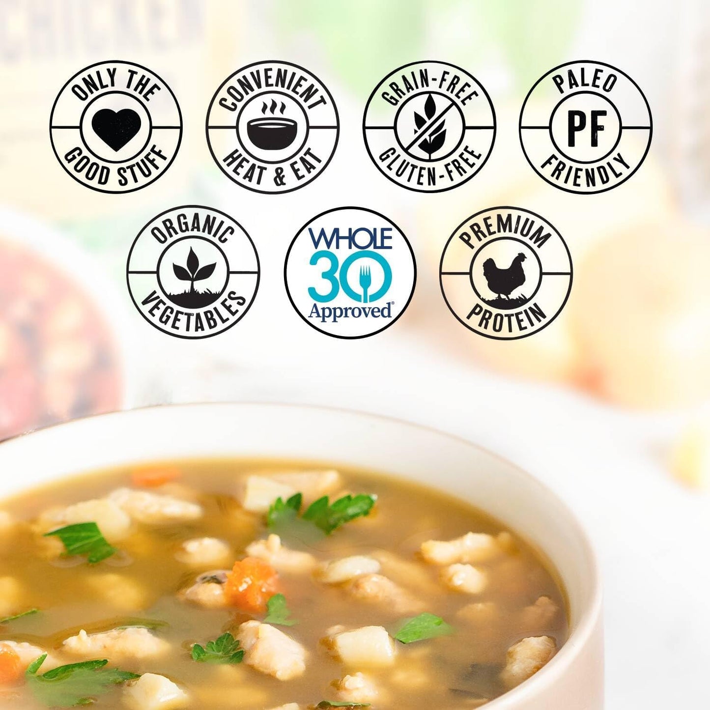 True Primal Tuscan-Style Chicken Soup 8-pack, Ready to eat, Gluten free, Paleo, Pastured chicken, Whole30, Bone broth
