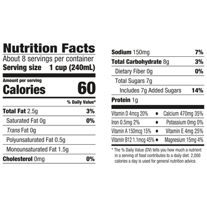 Silk Almond Milk, Original, Dairy Free, Gluten Free, Seriously Creamy Vegan Milk with 50% More Calcium than Dairy Milk, 64 FL OZ Half Gallon