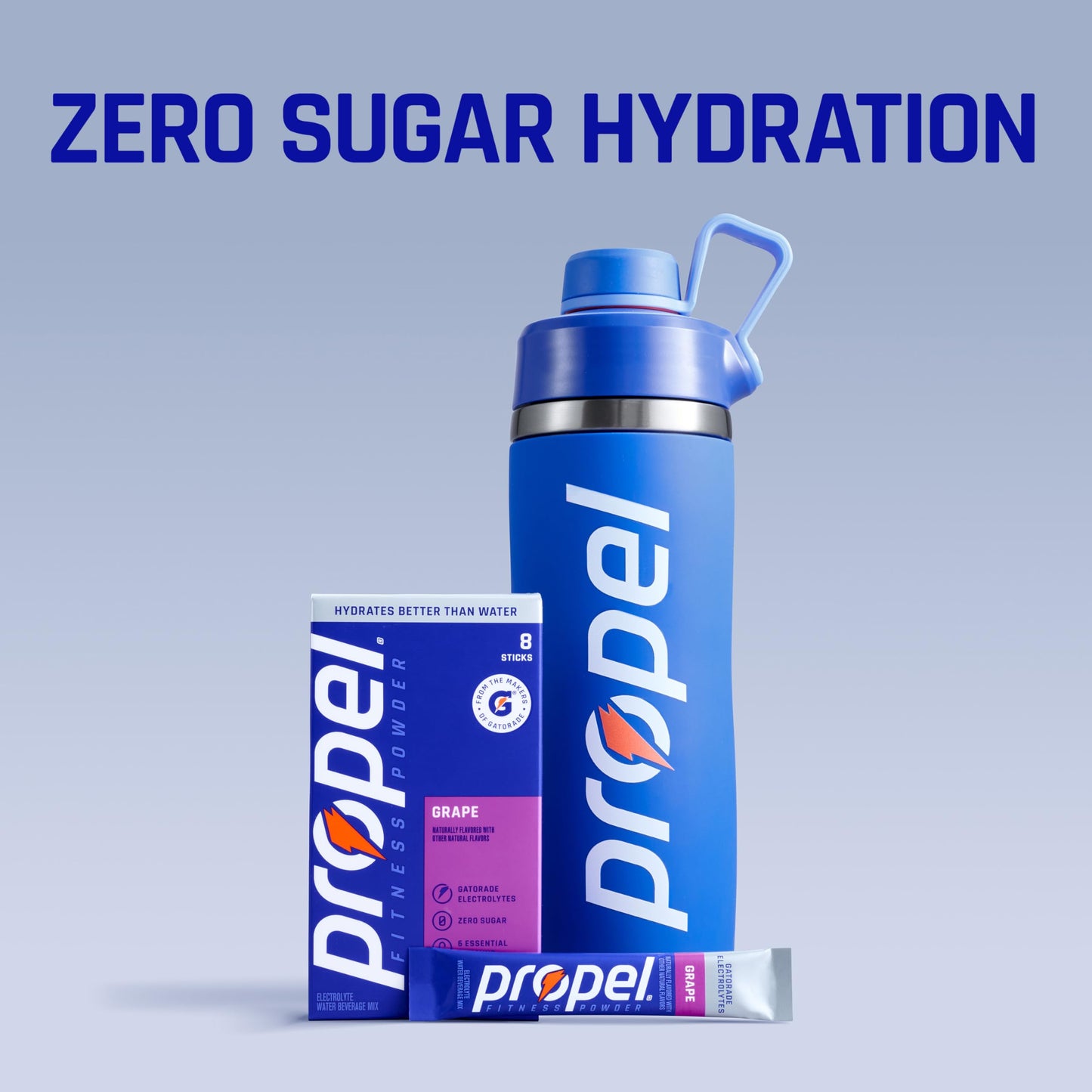 Propel Electrolyte Powder Drink Mix, Black Cherry, (32 Servings), Zero Sugar, Enhanced Water Beverage, Gatorade Electrolytes, Vitamins, No Added Colors, No Artificial Flavors, Hydration