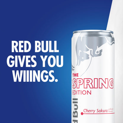 Red Bull Spring Edition Energy Drink, Cherry Sakura, 114mg Caffeine, Taurine & B Vitamins, 12 oz. Pack of 24 Cans