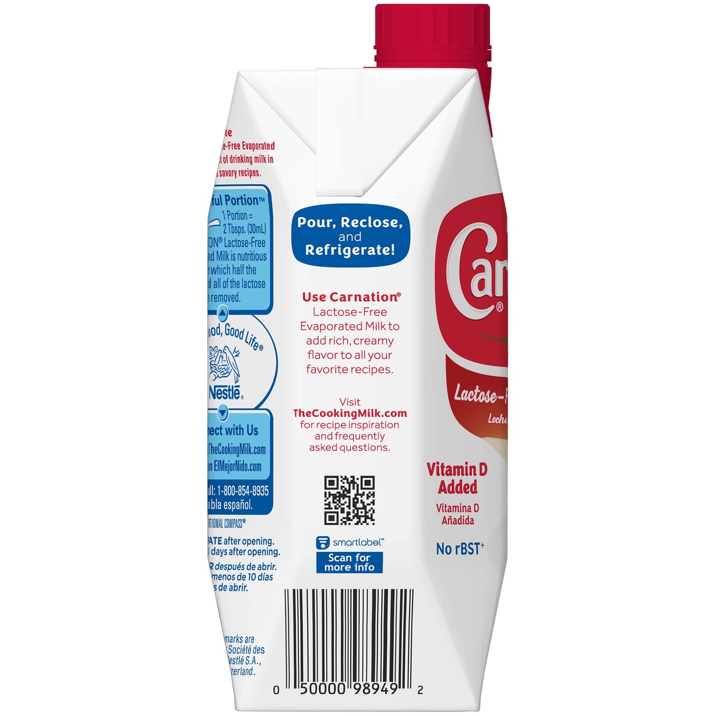Nestlé Carnation Lactose-Free Evaporated Milk, Vitamin D Added, Shelf_Milk, Evaporated_Milk, (Pack of 16)