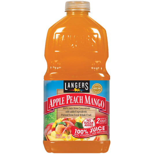 Langers 100% Juice with Vitamin C, Apple Peach Mango, 64 Fl Oz (Pack of 8)