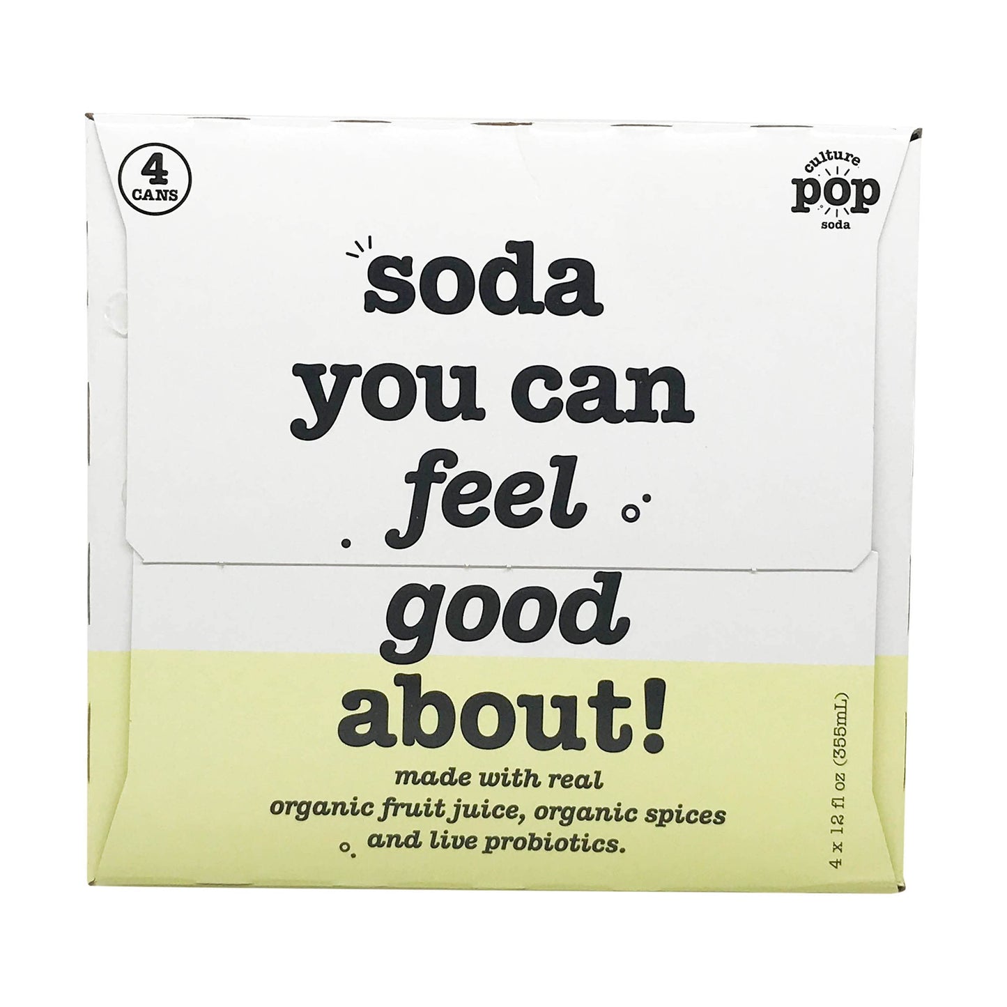 Culture Pop Soda, Soda Ginger Lemon Turmeric, 12 Fl Oz, 4 Pack