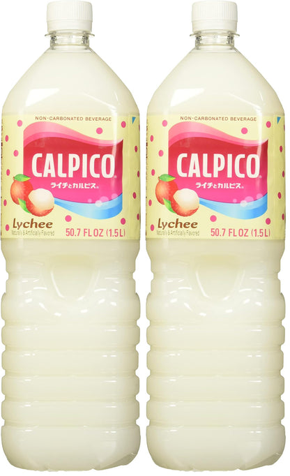 Calpico Soft Drink Lychee, 50.7 fz (Pack of 2)