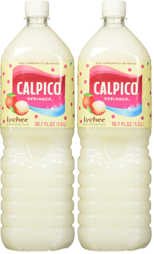 Calpico Soft Drink Lychee, 50.7 fz (Pack of 2)