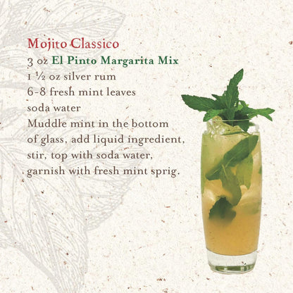 El Pinto Margarita Mix, Classic Lime Flavor, 32 FL OZ, No Preservatives, Perfect for Cocktails, Mocktails, Marinade