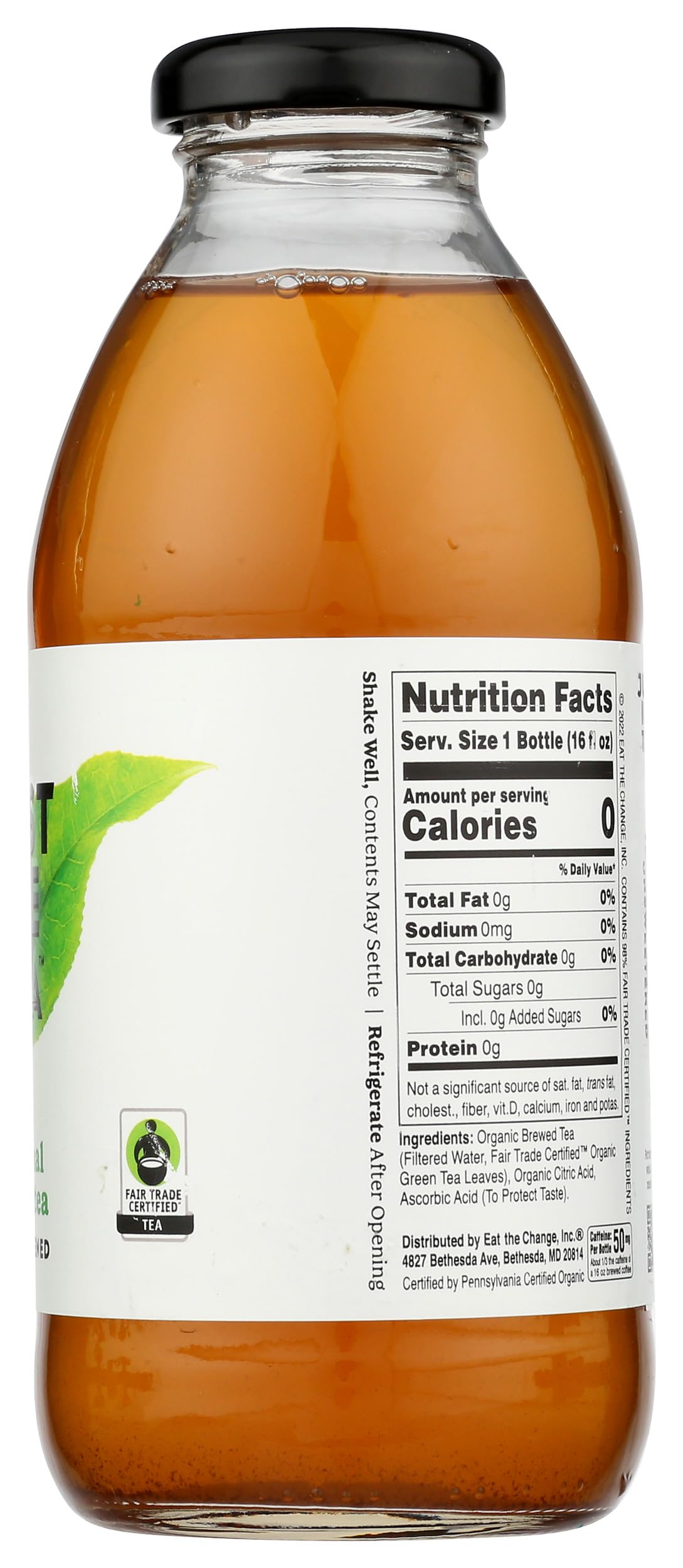 Just Ice Tea, Tea Green Original Organic, 16 Fl Oz