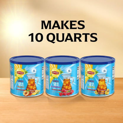 Lipton Diet Raspberry Iced Tea Mix – 10 Quarts Each– Z ero Sugar, Caffeinated Powder Drink Mix