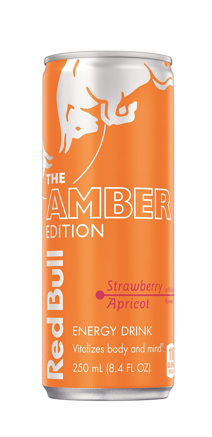Red Bull Energy Drink, The Amber Edition, Strawberry Apricot, 8.4 Fl Oz