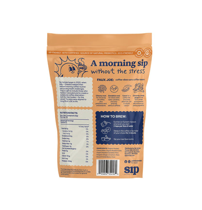 Sip Herbal Coffee Alternative Herbal Tea - Boost Energy & Focus - Caffeine Free Organic Coffee Substitute Made with Carob, Dandelion, Chicory - (Pumpkin Spice, 30 Servings)
