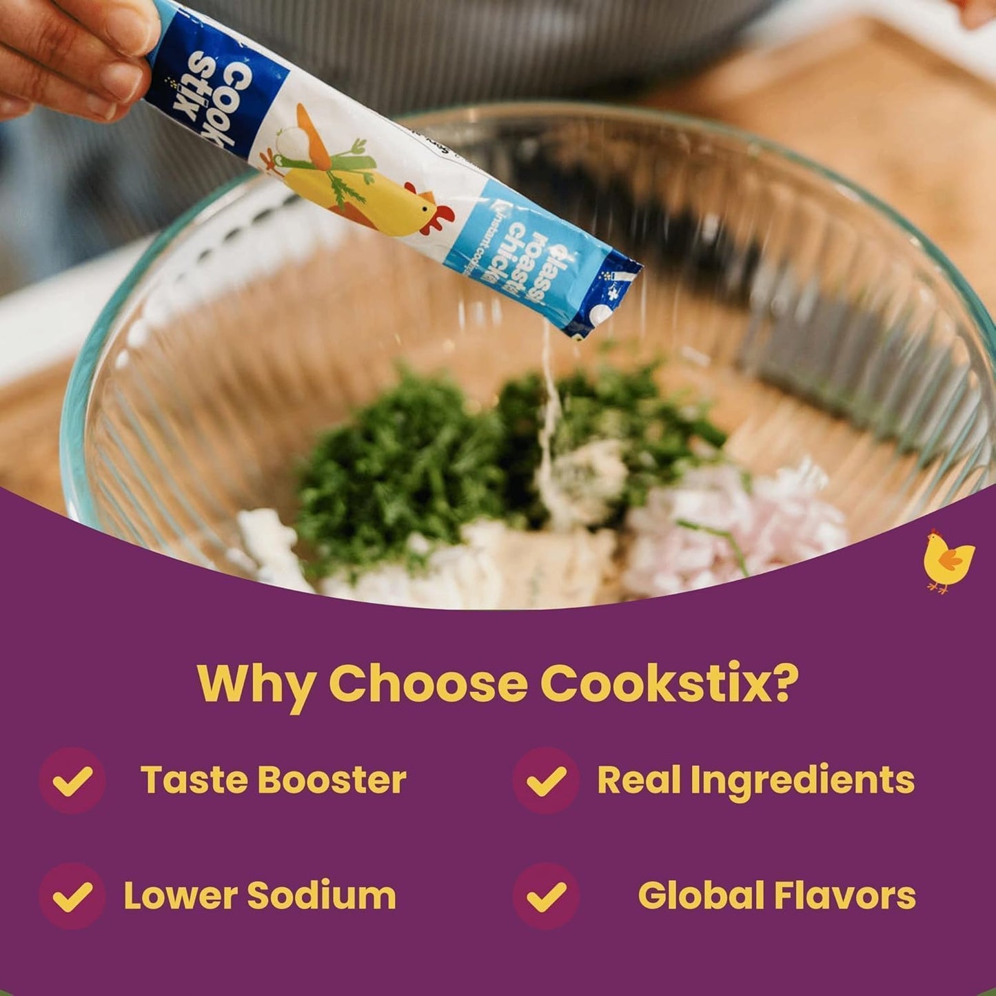 Cookstix Instant Chicken Stock Sticks Variety Pack (4 Pack) – Classic Roasted, Coconut Ginger & Chili Cumin Lime – Clean Label, Lower Sodium, Naturally High Protein Chicken Stock Alternative, No Waste