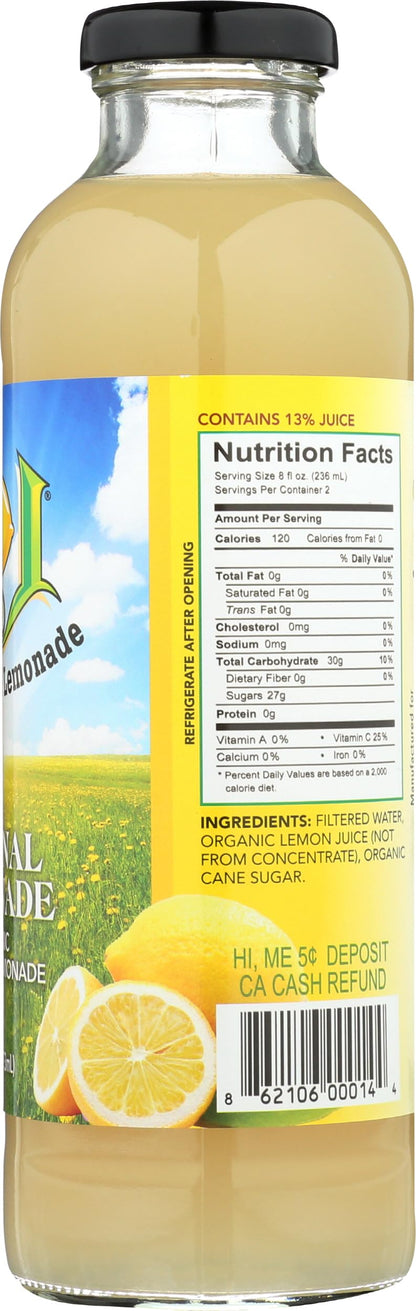 LORIS ORIGINAL LEMONADE Organic Original Lemonade, 16 FZ
