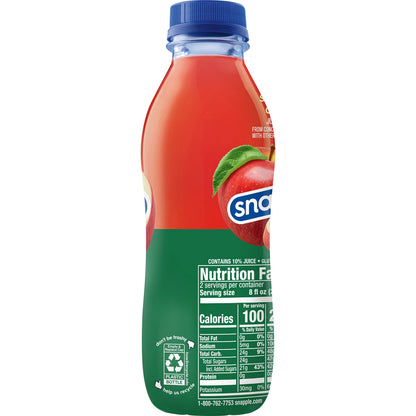 Snapple Apple Juice Drink, 16 Fl Oz Recycled Plastic Bottle, All Natural, No Artificial Flavors Or Sweeteners, Gluten-free, Contains 10% Real Juice 12 Pack