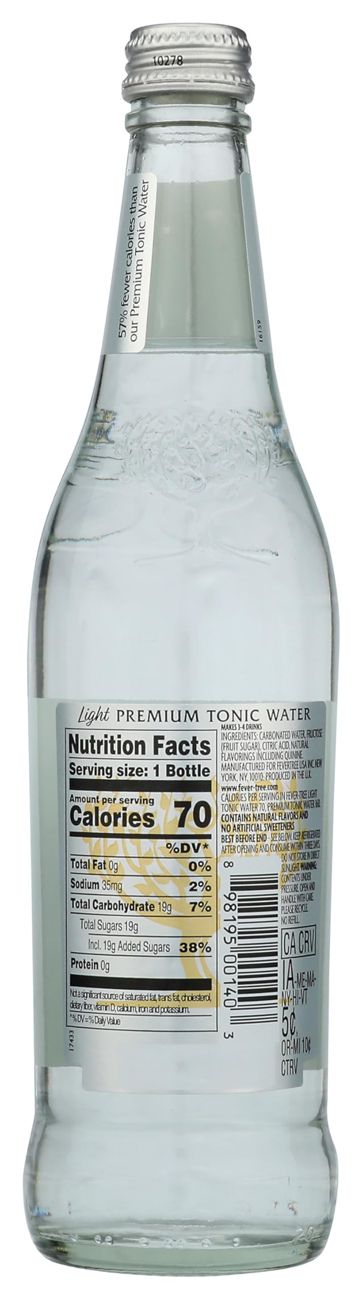 Fever-Tree, Tonic Water Refreshingly Light, 16.9 Fl Oz