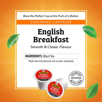 Twinings English Breakfast Black Tea K-Cup Pods for Keurig, 24 Count (Pack of 1), Smooth, Flavourful, Robust, Caffeinated, Enjoy Hot or Iced
