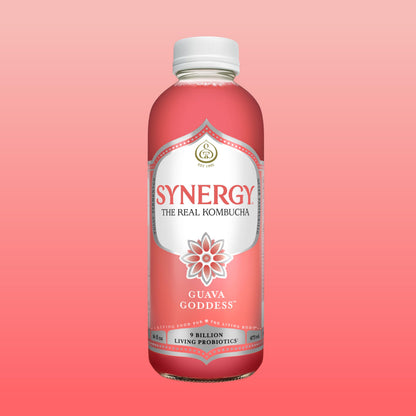 SYNERGY The Real Kombucha - Guava Goddess - 16 fl oz Bottle - Raw Probiotic Drink for Gut Health and Immune Support