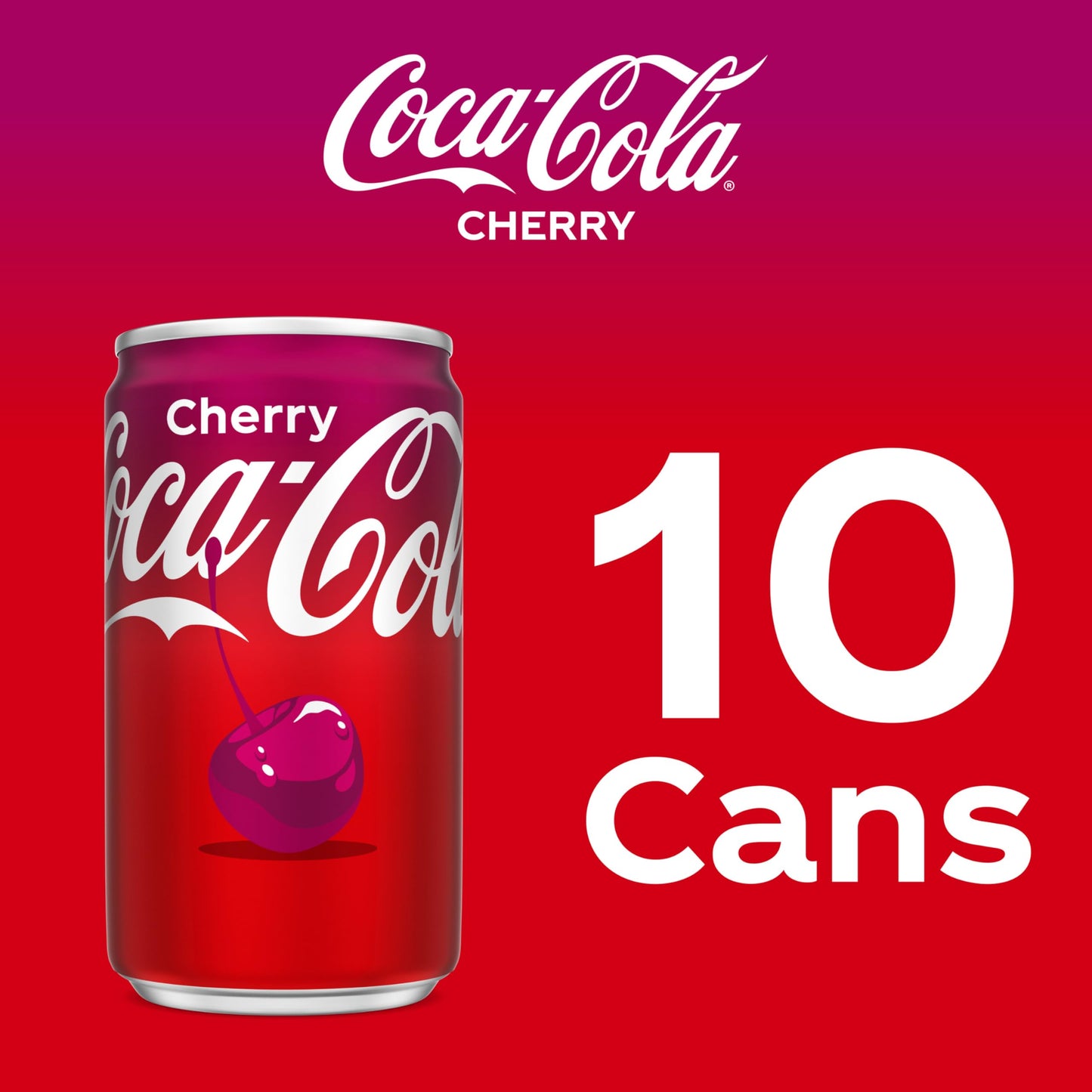 Coca-Cola Cherry Soda Soft Drink Fridge Pack Mini Cans, 7.5 fl oz, 10 Pack