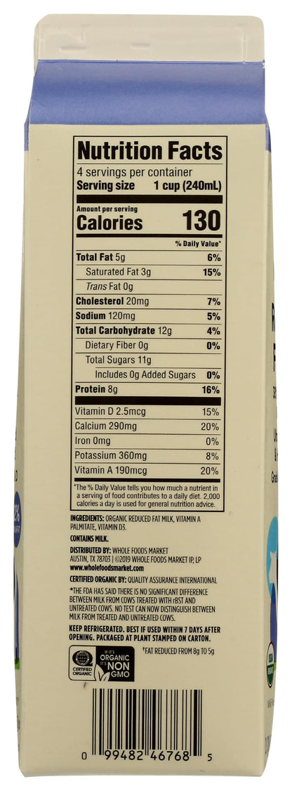 365 by Whole Foods Market Organic Reduced Fat 2% Milk, 32 FZ