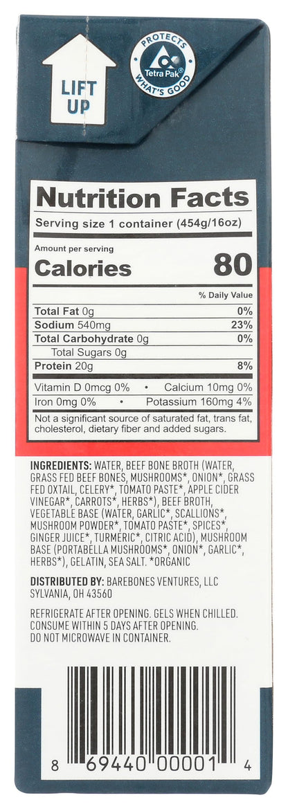 Bare Bones, Broth Bone Beef Classic, 16 Fl Oz