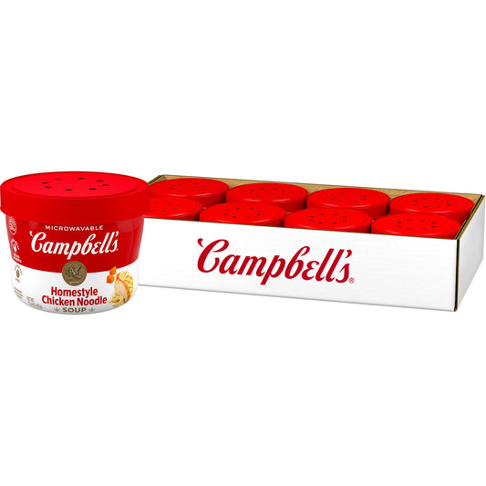 Campbell's Homestyle Chicken Noodle Soup, 15.4 Oz Microwavable Bowl (Case of 8)