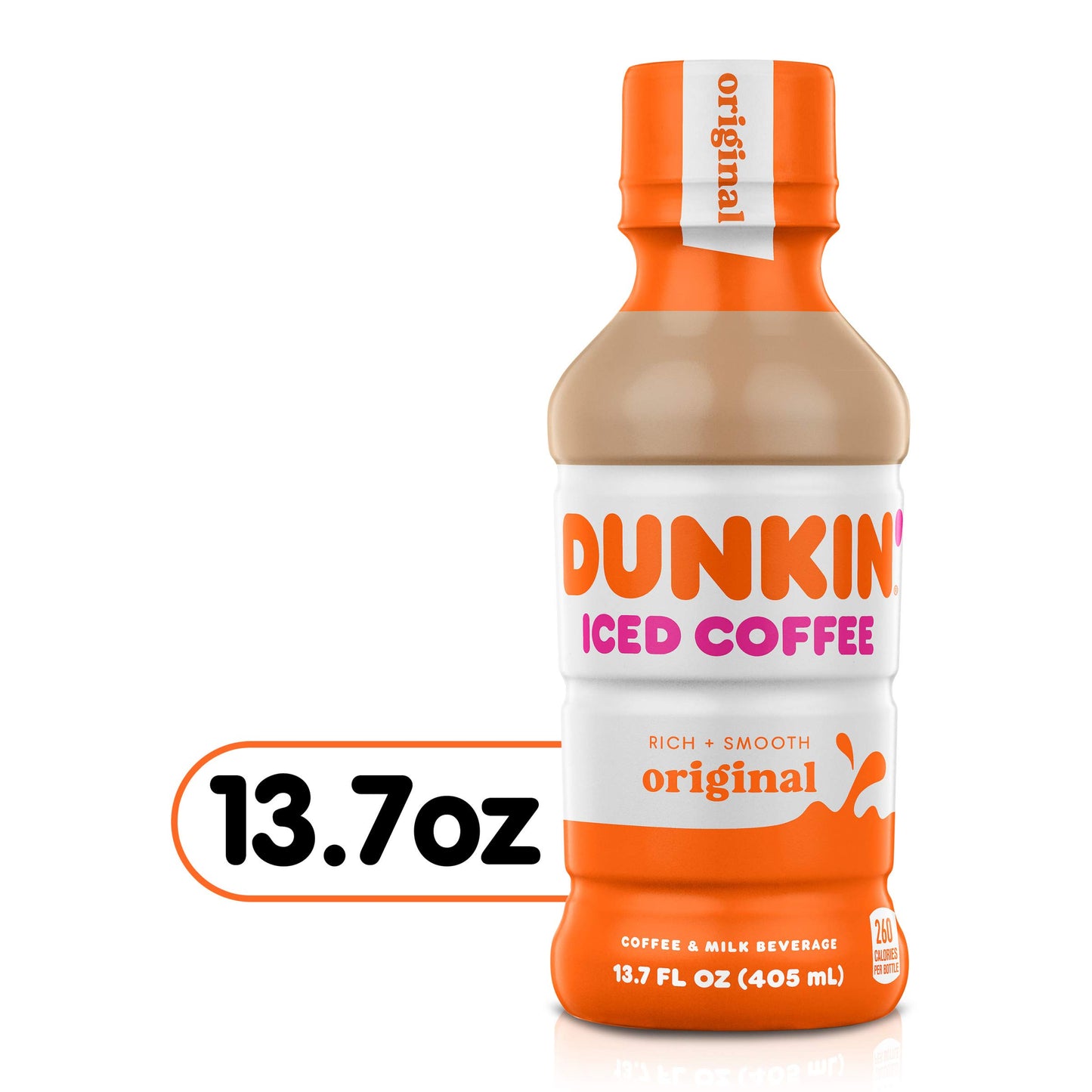 Dunkin' Original Iced Coffee Bottle, 13.7 fl oz, 12 Pack