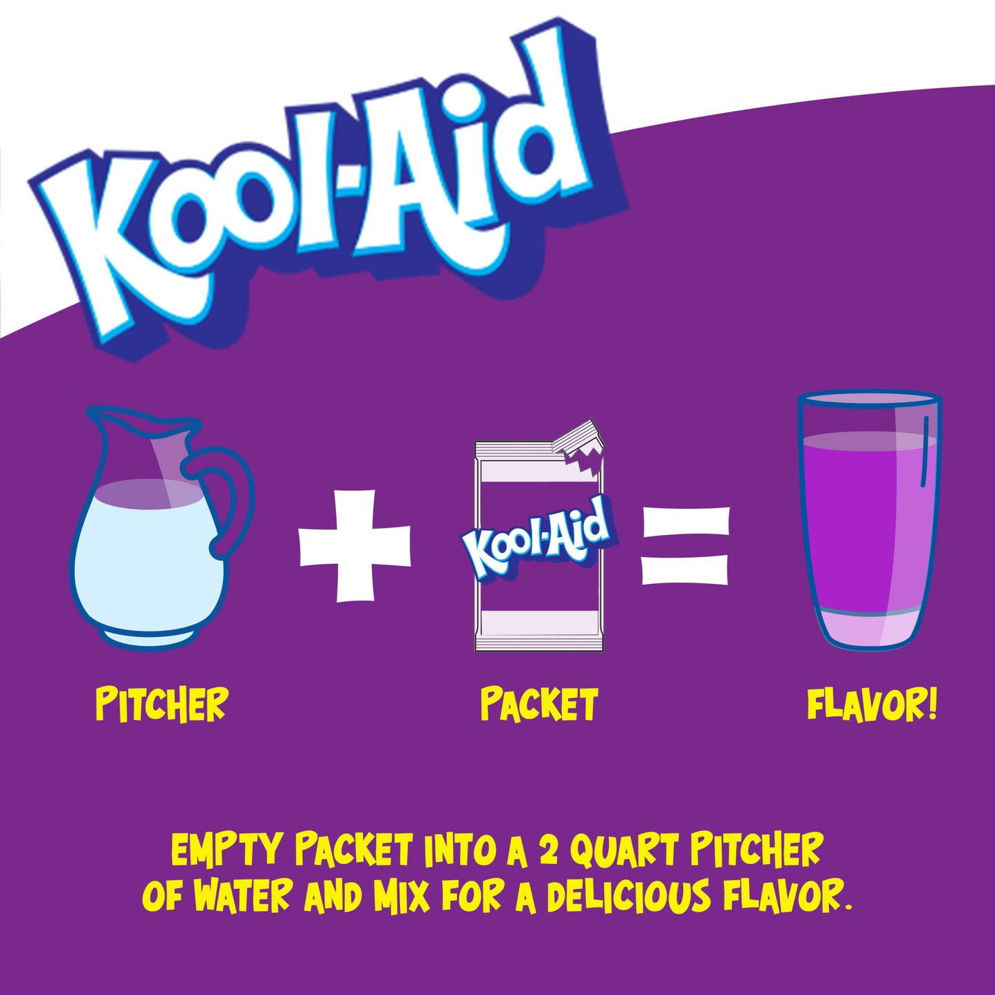 Kool-Aid Unsweetened Drink Mix, 1 Packet, for Flavorful Hydration and Shareable Refreshment, Grape Artificially Flavored, Good Source of Vitamin C, Caffeine Free, 0.14 oz
