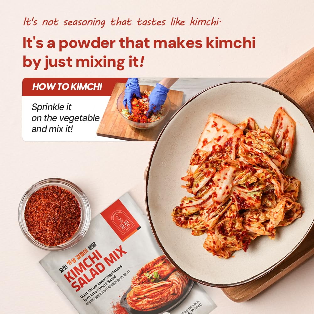 YORIT Excellent Broth Powder, 2 Pouches + Kimchi Salad Mix Natural Gochugaru Seasoning Powder, 4 Pack Bundle