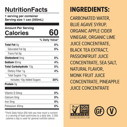 Mocktail Club Jalisco Passionfruit Sparkling Non-Alcoholic Cocktail 12oz (4pk), 80 Cals, Gluten-Free, No Artificial Ingredients, Zero Proof – with Passionfruit