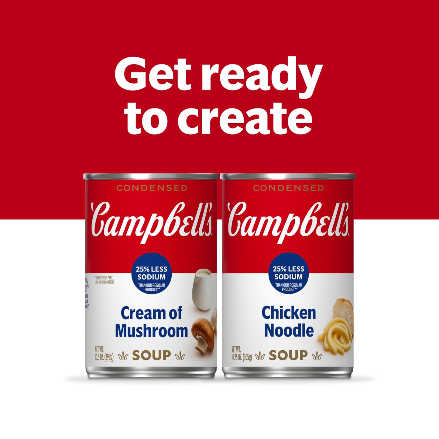 Campbell's Condensed 25% Less Sodium Chicken Noodle Soup, 10.75 Ounce Can (Pack of 4)