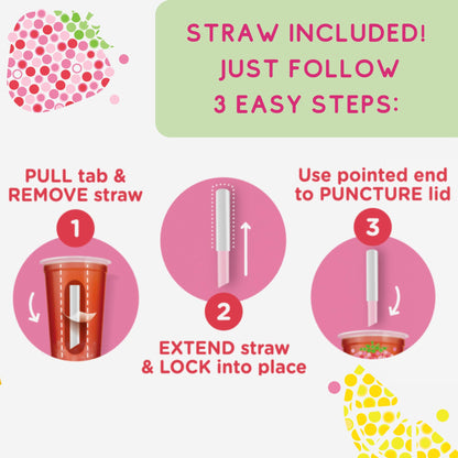 JOYBA Strawberry Rose Bubble Tea with Botanicals, 4 Pack, 12 fl. oz. Cups