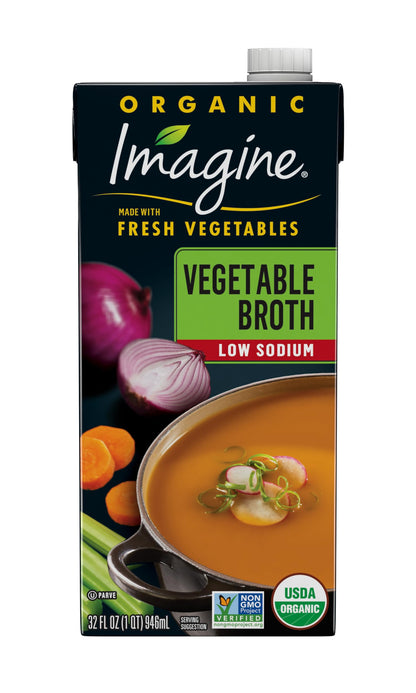 Imagine Foods, Broth Vegetable Low Sodium Organic, 32 Fl Oz