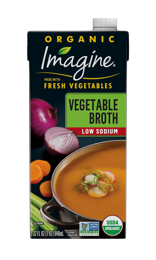 Imagine Foods, Broth Vegetable Low Sodium Organic, 32 Fl Oz