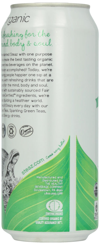 Steaz Organic Iced Green Tea, Mint, 16 oz