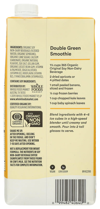 365 by Whole Foods Market, Organic Soymilk Original, 32 fl oz