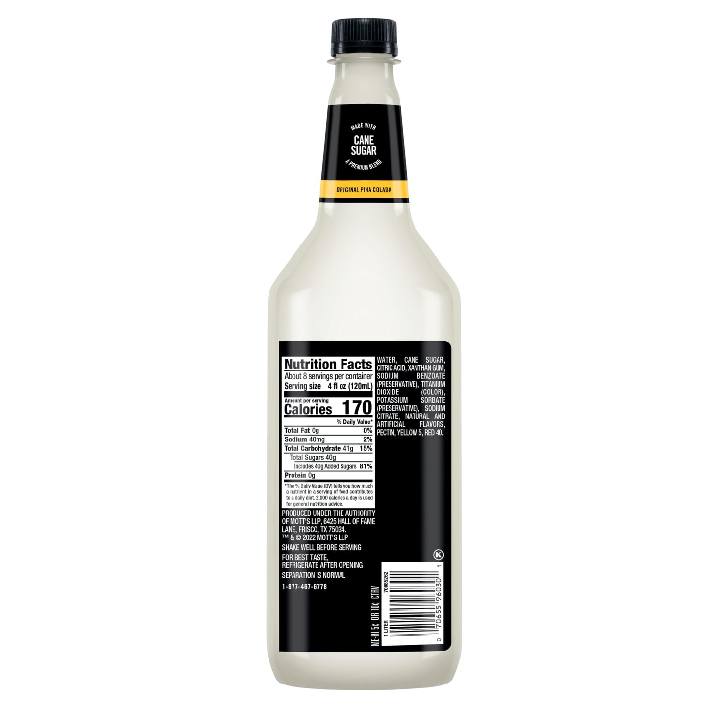Mr & Mrs T Pina Colada Mix, 1 L bottle (Pack of 6), Pineapple and Coconut Blend Flavored Cocktail Mixer, Made with Cane Sugar, Perfect for Traditional Pina Colada and Mocktail Drinks
