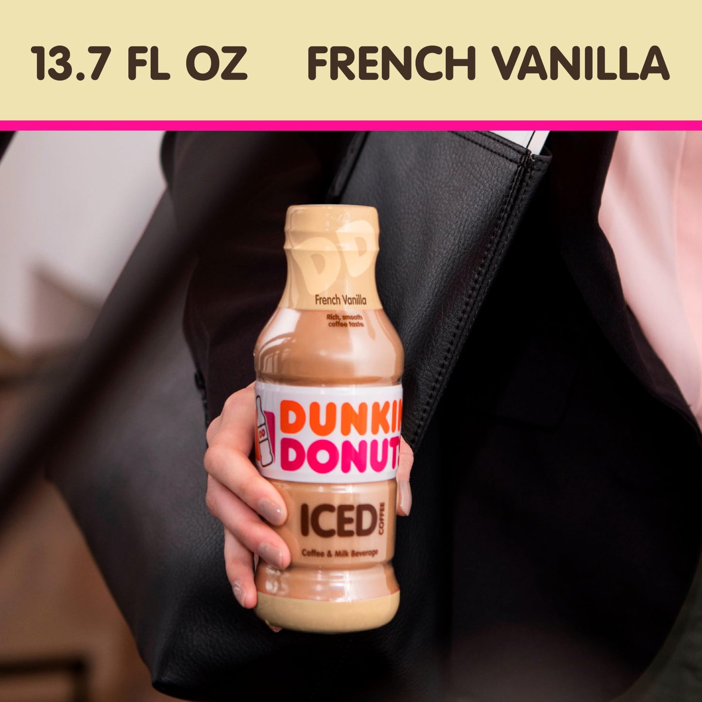 Dunkin' French Vanilla Iced Coffee Bottles, 13.7 fl oz, 12 Pack