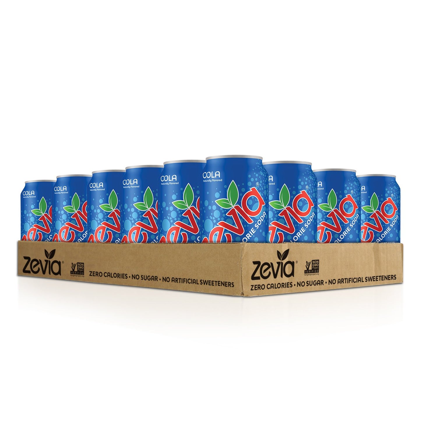 Zevia Zero Calorie Soda, Cola, 12 Ounce Cans (Pack of 24) and Zevia Zero Calorie Energy Drink, Raspberry Lime, 12 Ounce Cans (Pack of 12)