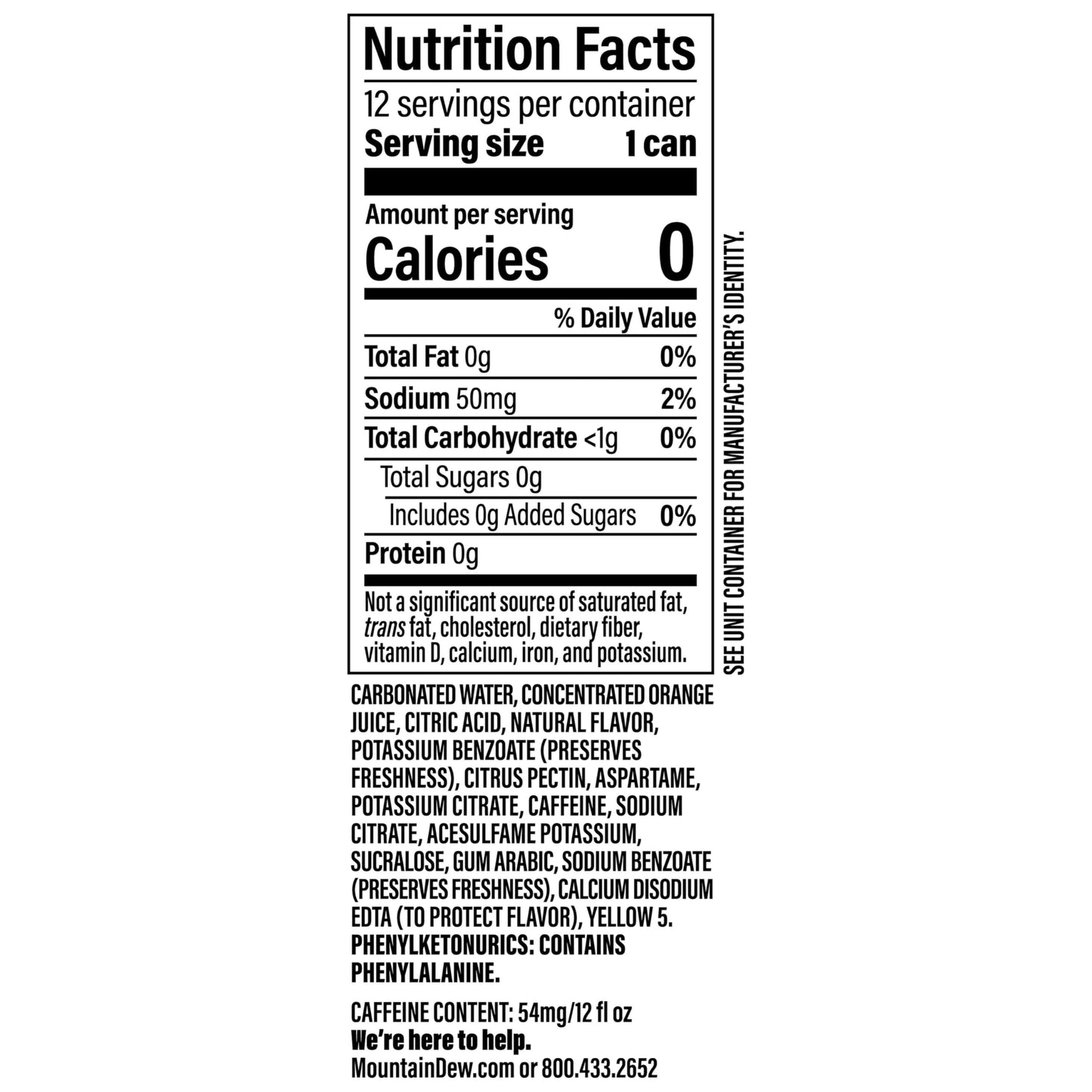 Diet Mountain Dew Soda, 12 Fl Oz Cans (Pack of 12)