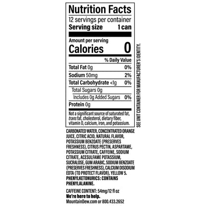 Diet Mountain Dew Soda, 12 Fl Oz Cans (Pack of 12)