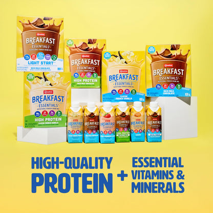 Carnation Breakfast Essentials Original Nutritional Drink, New Caramel Flavor, Ready-to-Drink, 10g Protein, Vitamins D & C, Key Nutrients for Immune Support, Gluten Free, Kosher, 8 FL OZ (24 Pack)