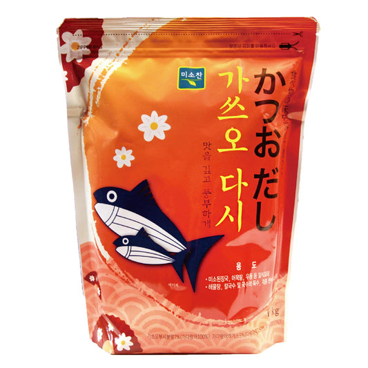 Misochan Bonito Dashi Powder 1kg (35.27 oz) – Japanese Soup Stock for Rich, Clean Umami Flavor, Bonito broth, Katsuobushi dashi
