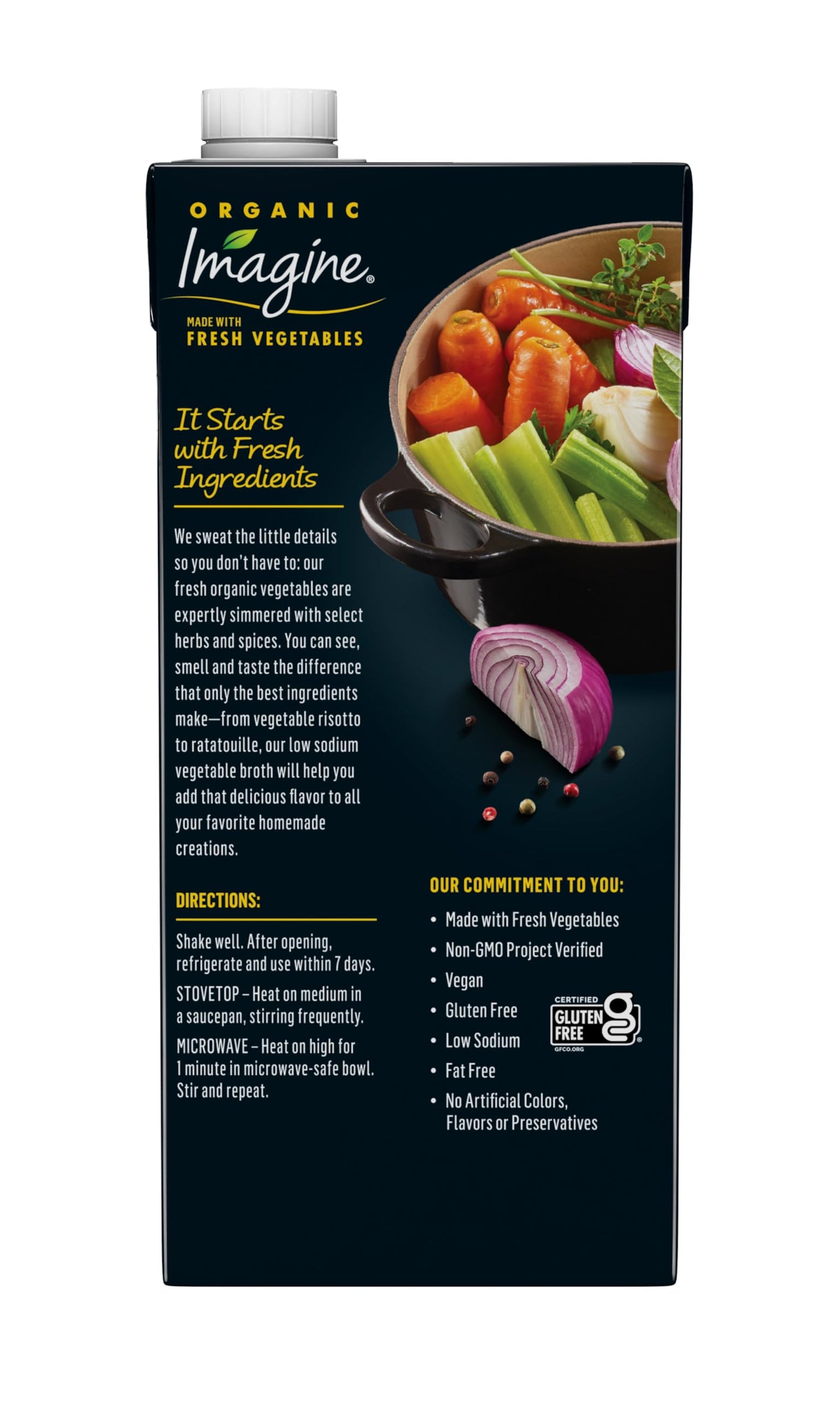 Imagine Foods, Broth Vegetable Low Sodium Organic, 32 Fl Oz