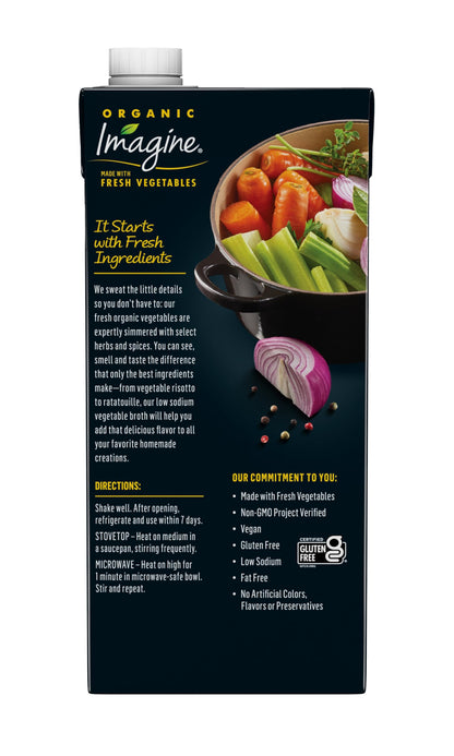 Imagine Foods, Broth Vegetable Low Sodium Organic, 32 Fl Oz