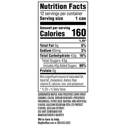 Mug Root Beer, 12 Fl Oz Cans (Pack of 12)