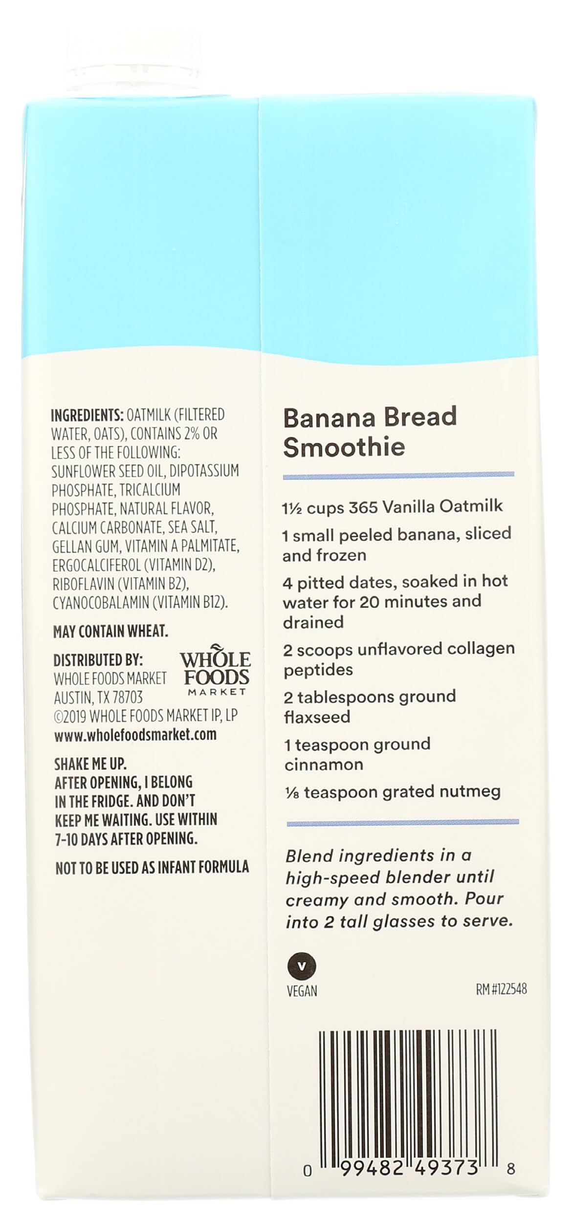 365 by Whole Foods Market, Vanilla Oatmilk, 32 Fl Oz